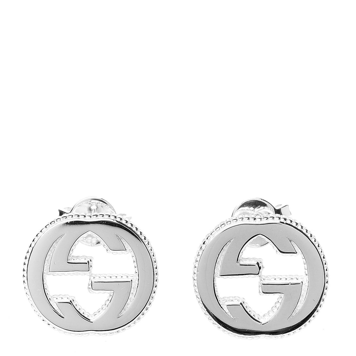Sterling Silver Interlocking G Stud Earrings
