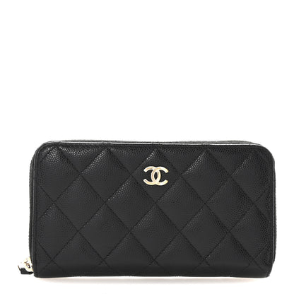 Chanel Caviar Quilted Medium Zip Around Wallet Black 1 of 9
