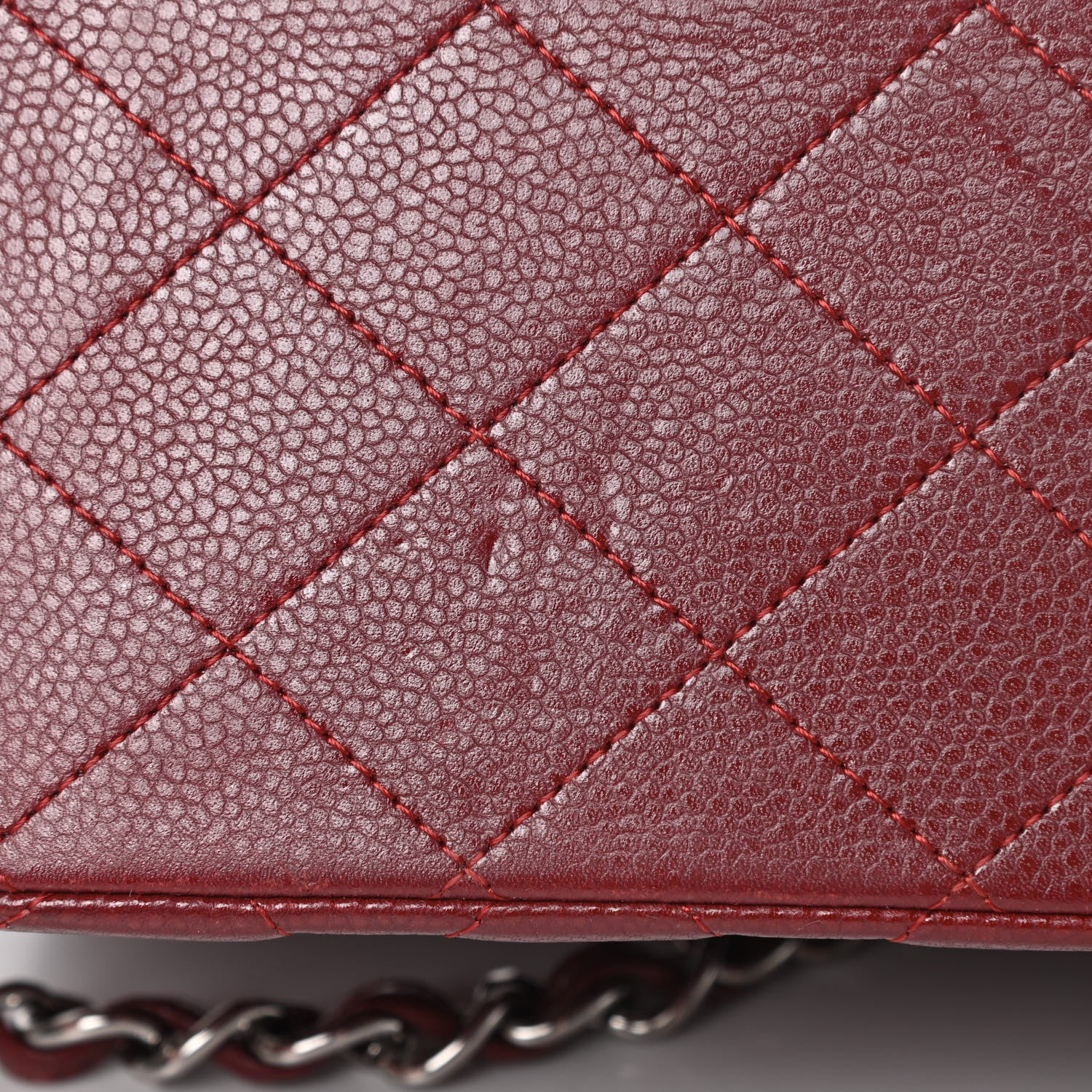 Chanel Caviar Quilted Jumbo Double Flap Dark Red 13 of 15