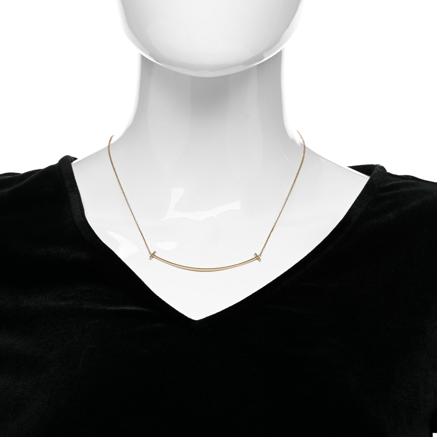18K Rose Gold Large T Smile Pendant Necklace