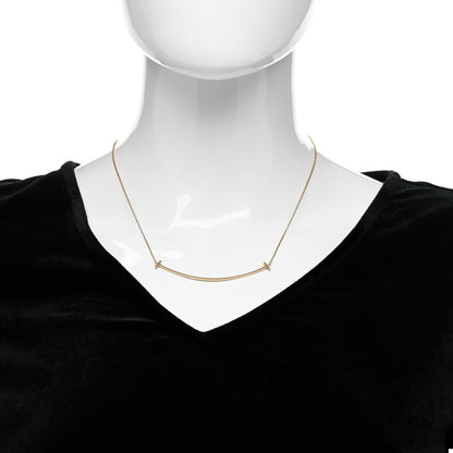 Tiffany 18K Rose Gold Large T Smile Pendant Necklace 2 of 6