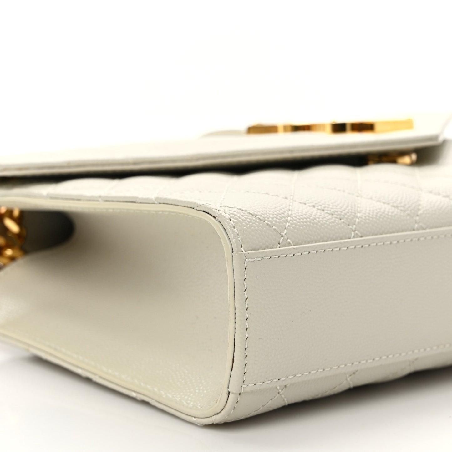 Grain De Poudre Textured Mixed Matelasse Triquilt Medium Monogram Satchel Crema Soft