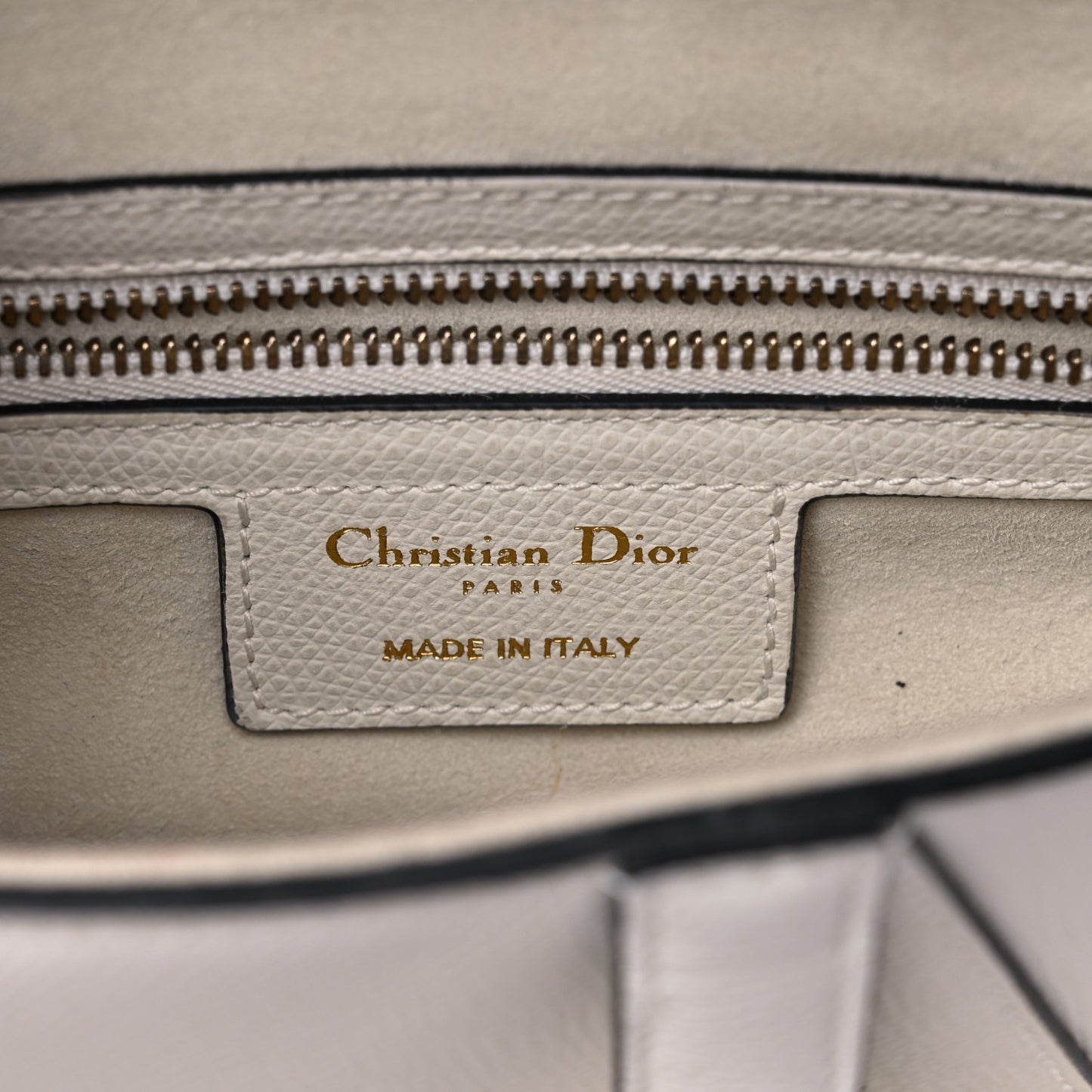 Grained Calfskin Saddle Bag White
