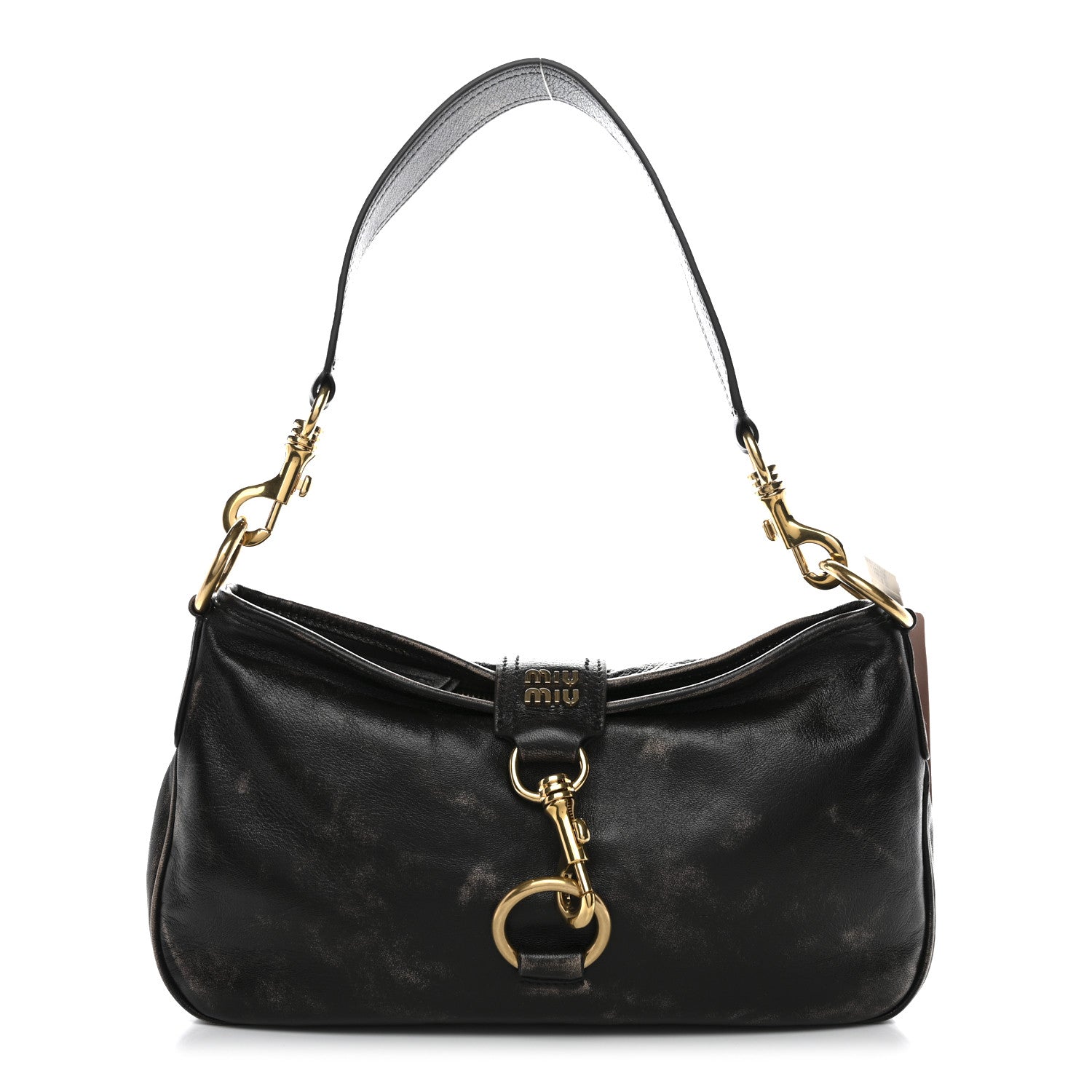 Miu Miu Nappa Old Hook Shoulder Bag Sabbia Caffe 1 of 11