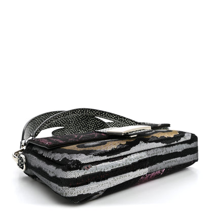 Fendi Night Butterfly Sequin Baguette Black Multicolor 4 of 9