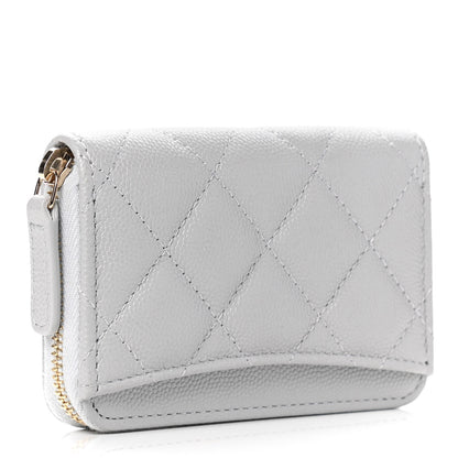 Chanel Caviar Quilted Zip Coin Purse Grey 2 of 5
