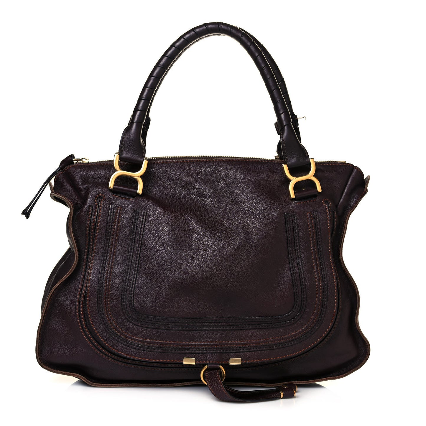 Calfskin Large Marcie Satchel Truffle