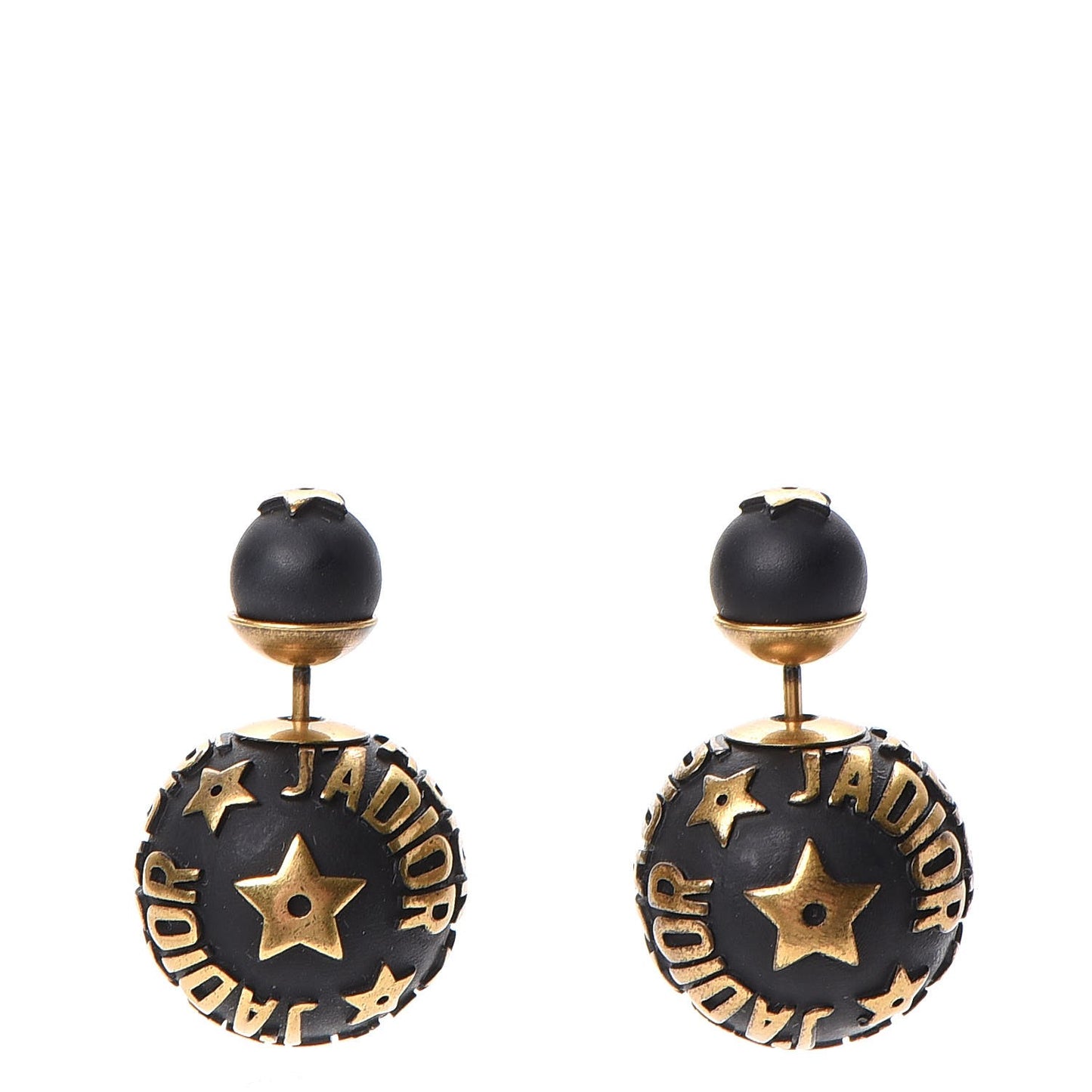 Metal J'Adior Mise En Dior Tribal Earrings Black