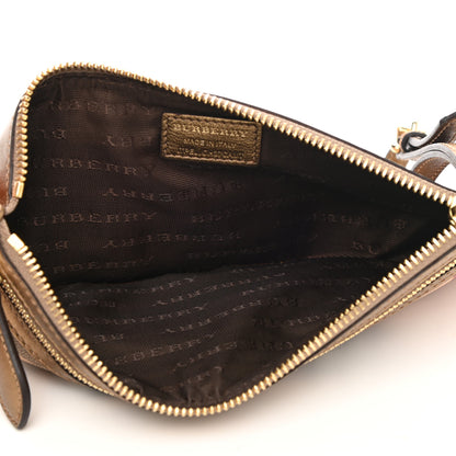 Burberry Haymarket Check Zip Pouch Gold 5 of 6