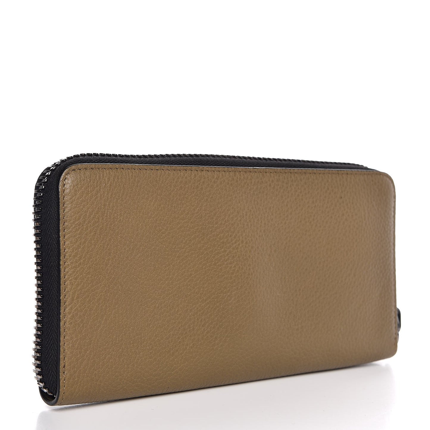 Calfskin Ecusson Panettone Zip Around Wallet Poivre Vert