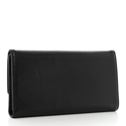 Chanel Caviar Sevruga Long Flap Wallet Black 2 of 11