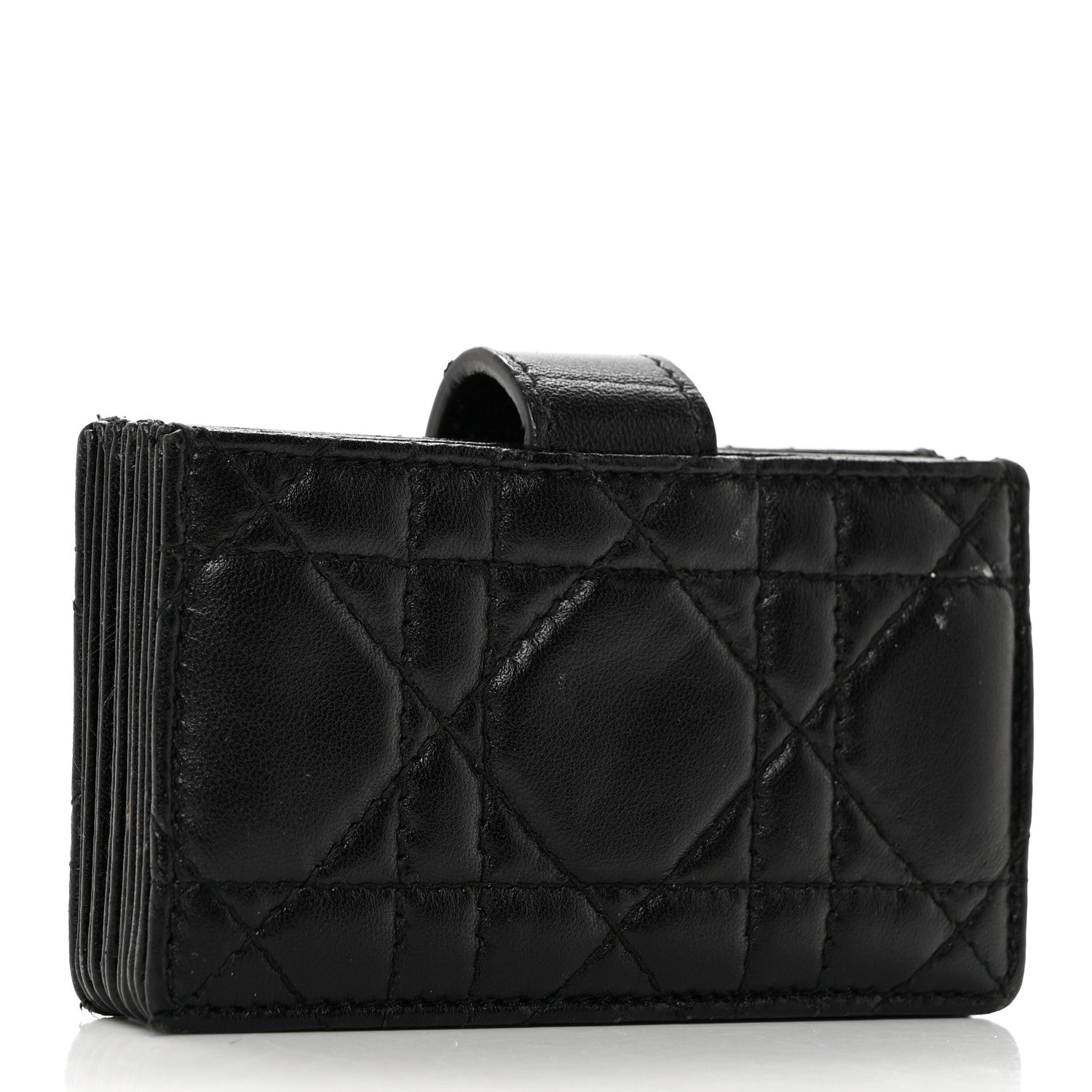 Christian Dior Lambskin Cannage Lucky Badges Lady Dior 5-Gusset Card Holder Black 2 of 8