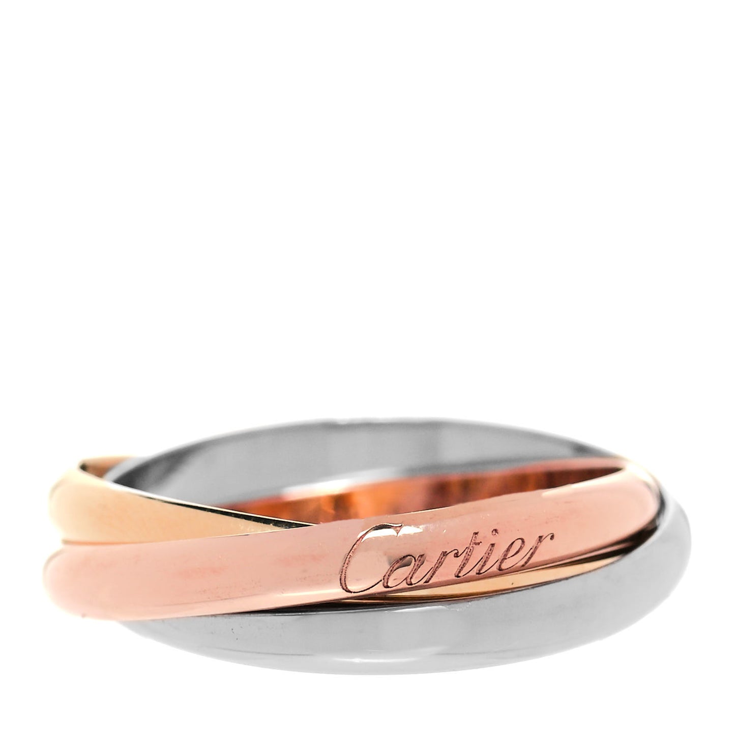 18K Pink Yellow White Gold Small Trinity Ring 62 10