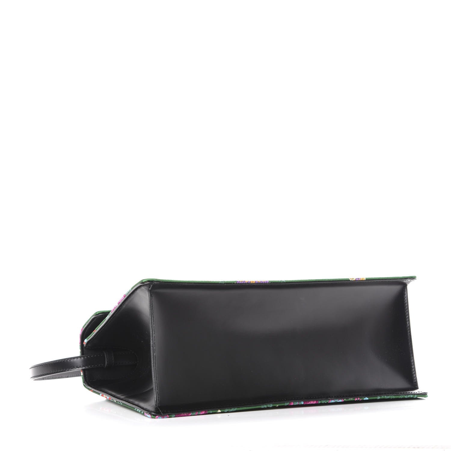 Gucci Jacquard Floral Medium Sylvie Top Handle Bag Green Multicolor Black 4 of 11