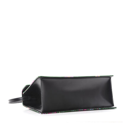 Gucci Jacquard Floral Medium Sylvie Top Handle Bag Green Multicolor Black 4 of 11