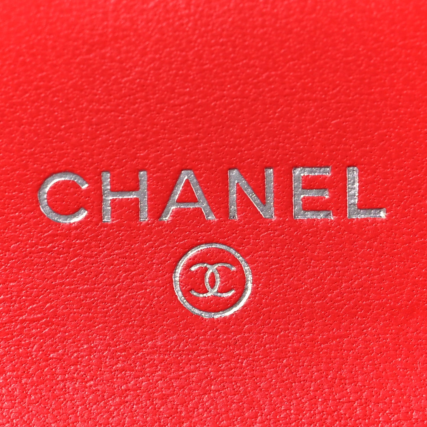 Lambskin Quilted Flap Card Holder Red