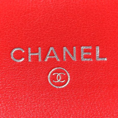Chanel Lambskin Quilted Flap Card Holder Red 6 of 9