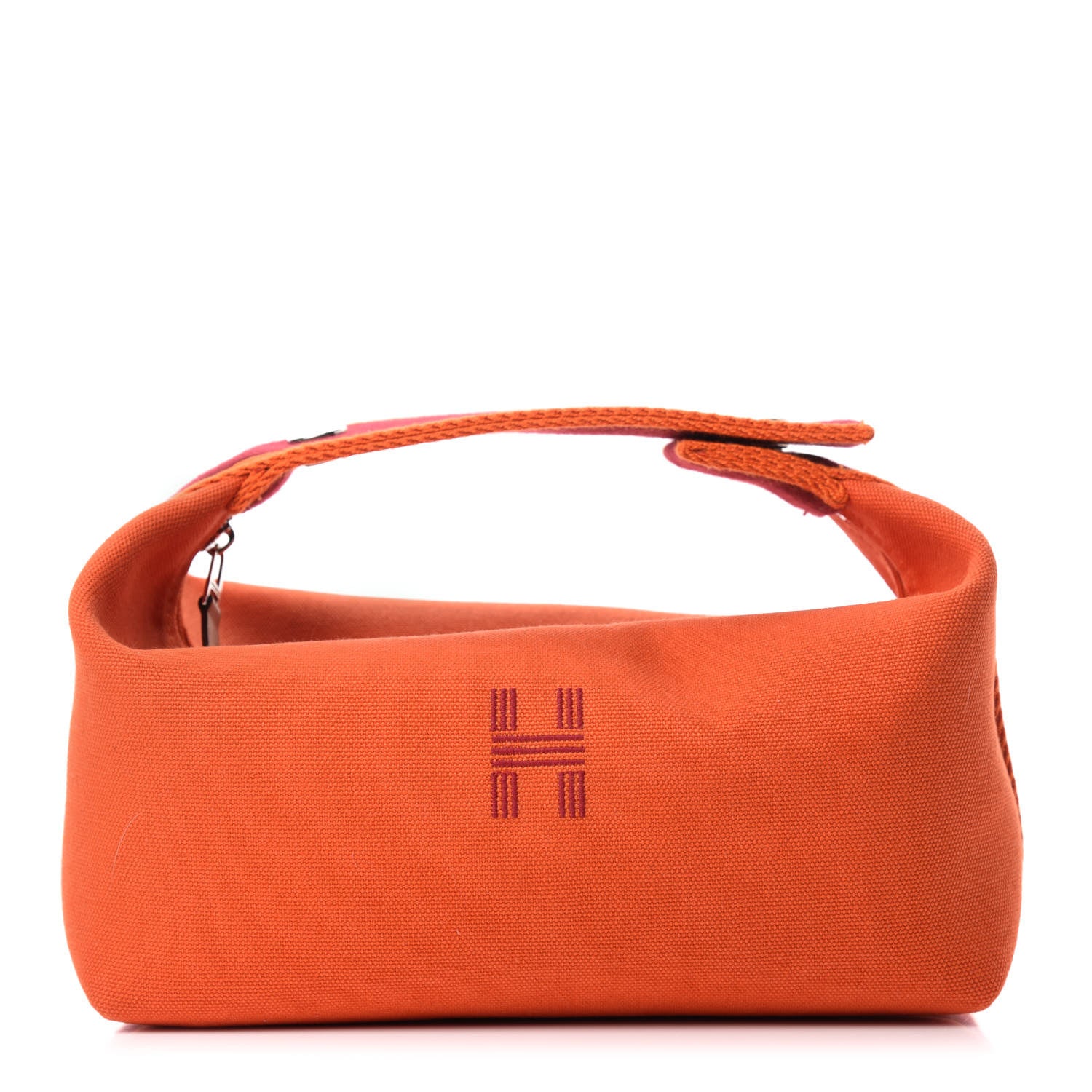 Hermes Canvas Small Bride-A-Brac Pouch Orange Burgundy 1 of 6