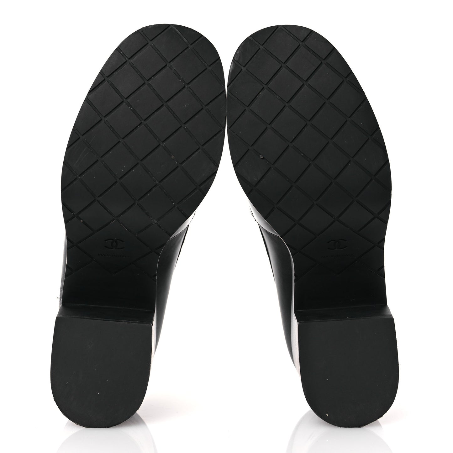 Lambskin Pearl Crystal Quilted CC Loafers 38 Black