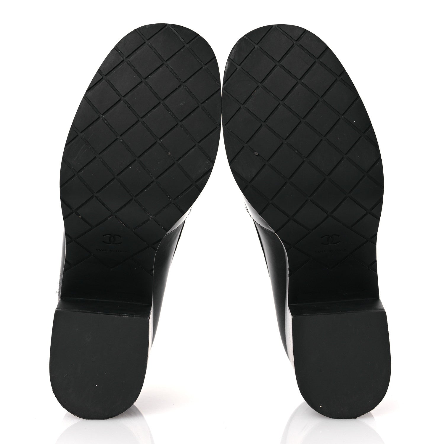Chanel Lambskin Pearl Crystal Quilted CC Loafers 38 Black 7 of 17