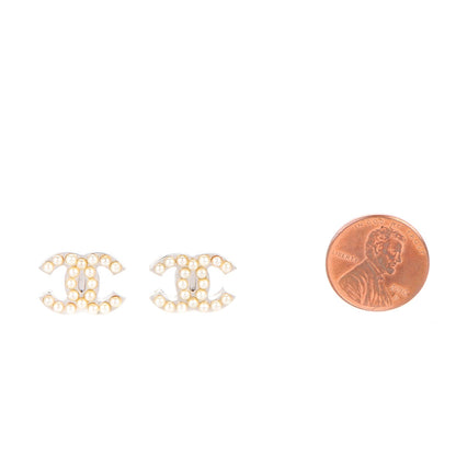 Chanel Pearl CC Earrings Silver 2 of 5