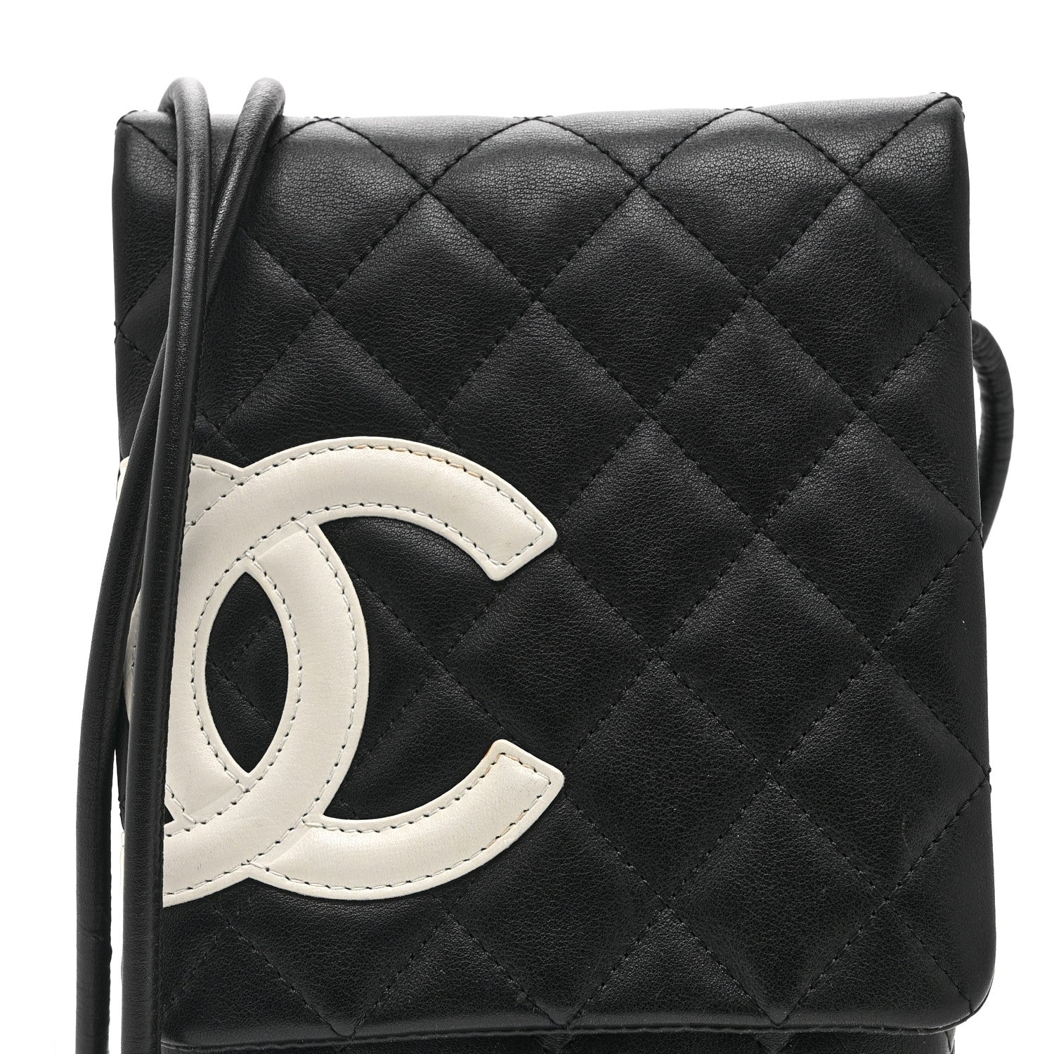 Chanel Calfskin Quilted Cambon Crossbody Messenger Black White 8 of 10
