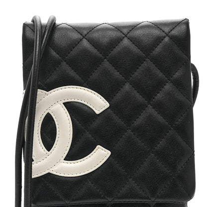 Chanel Calfskin Quilted Cambon Crossbody Messenger Black White 8 of 10