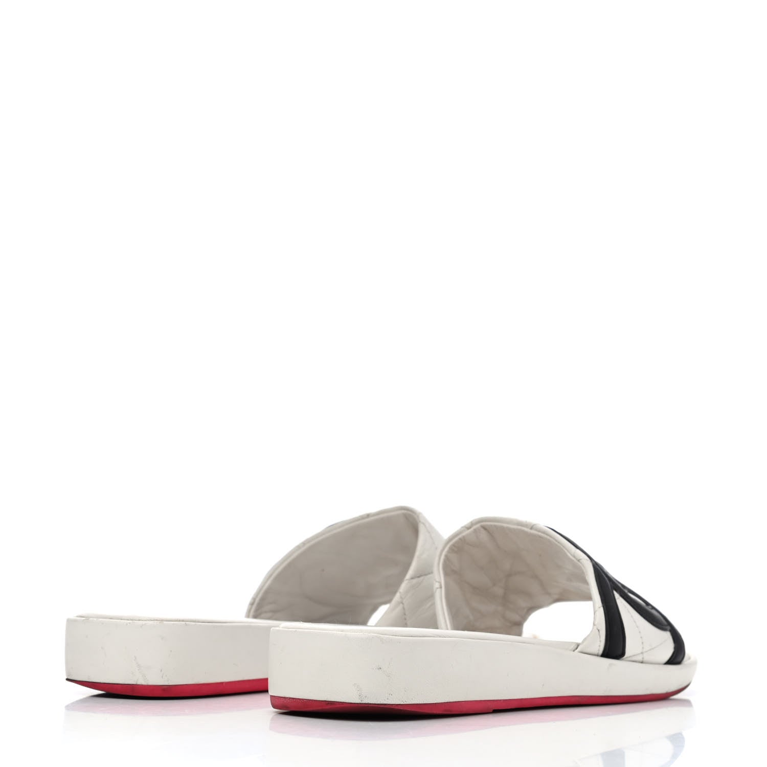 Chanel Calfskin Cambon CC Flat Slide Sandals 37 White 3 of 4
