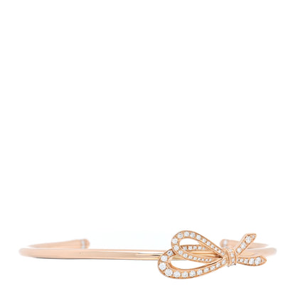 Tiffany 18K Rose Gold Diamond Bow Cuff Bracelet 1 of 3