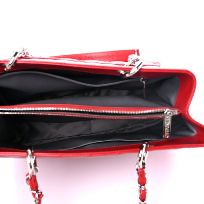 Chanel Caviar Quilted Grand Shopping Tote GST Red 5 of 12
