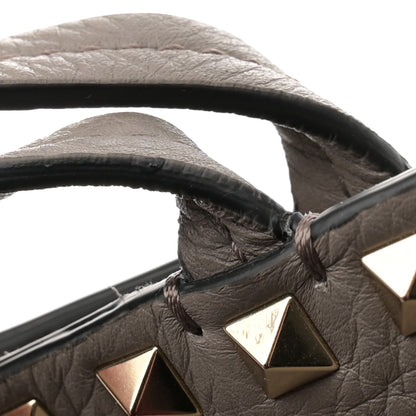 Valentino Garavani Grained Calfskin Small Rockstud Shoulder Tote Dove Gray 11 of 11