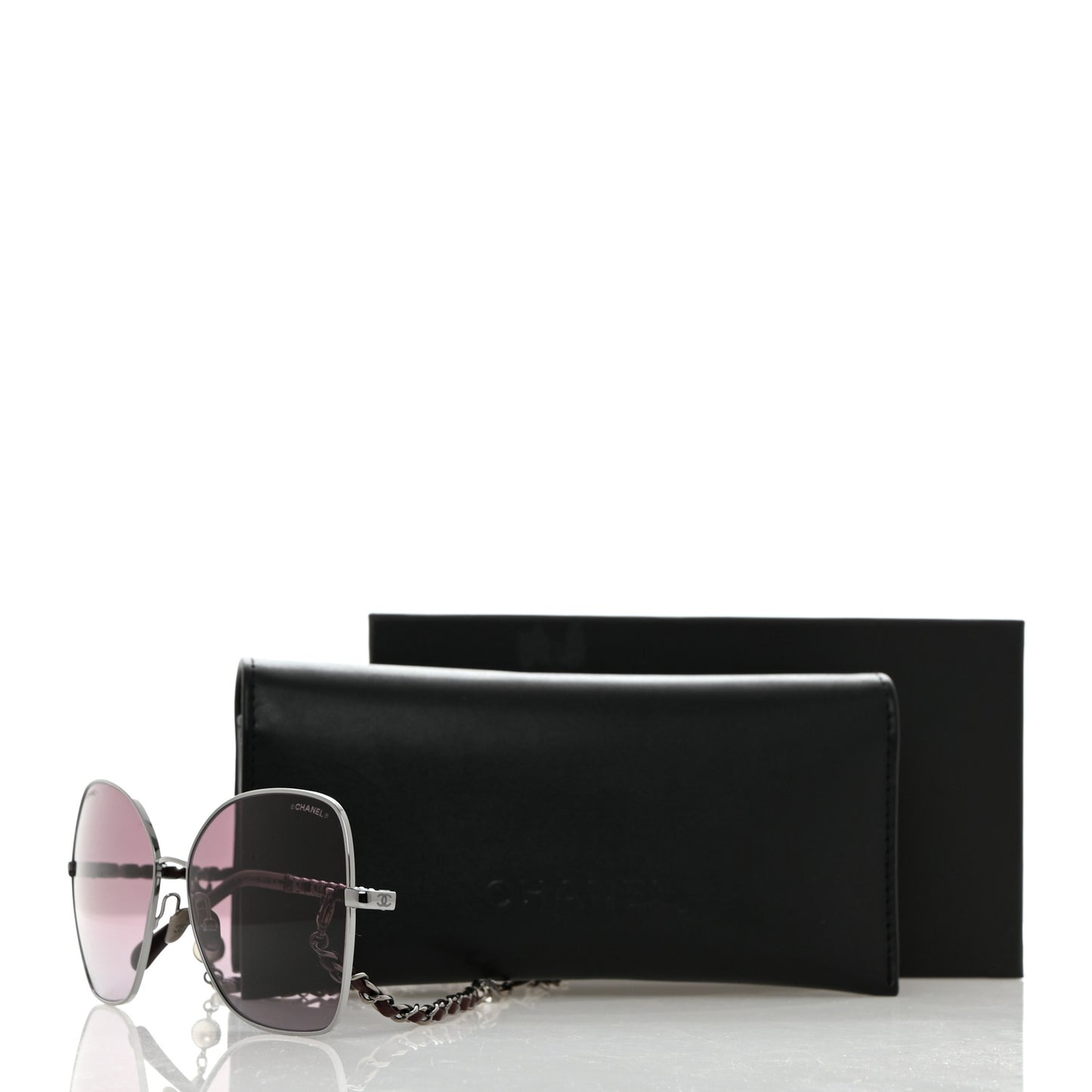 Metal Square Frame Chain Sunglasses 4274-Q Purple