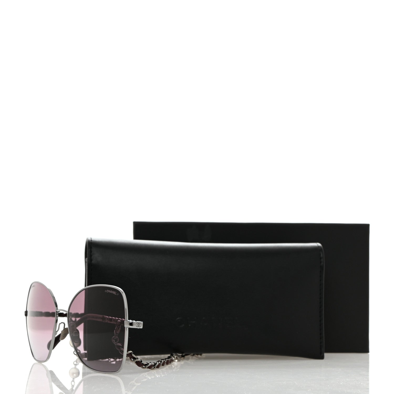 Chanel Metal Square Frame Chain Sunglasses 4274-Q Purple 9 of 9