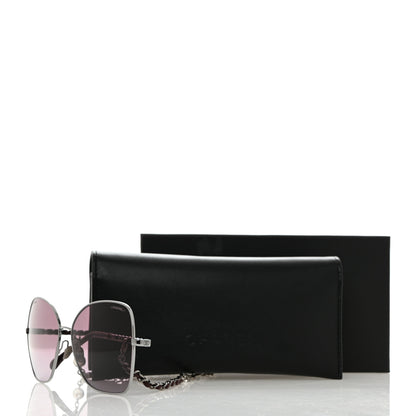Chanel Metal Square Frame Chain Sunglasses 4274-Q Purple 9 of 9