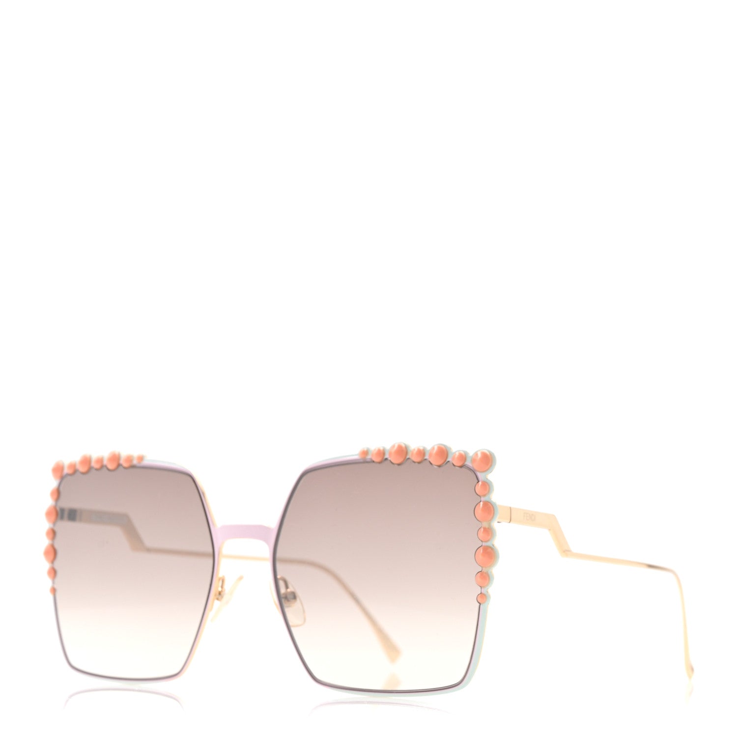 Fendi Metal Dots Square Sunglasses FF 0259/S Gold 1 of 8