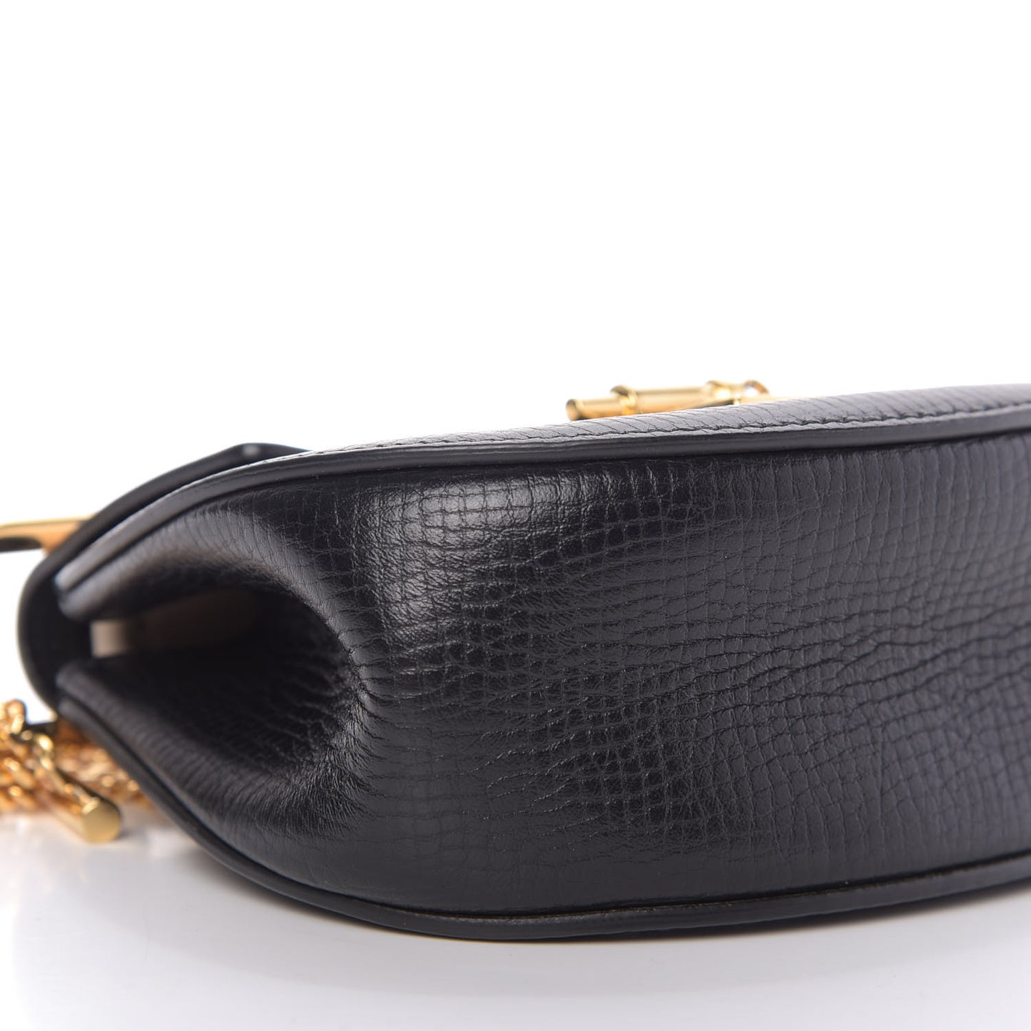 Textured Calfskin Lambskin Nano Drew Shoulder Bag Black