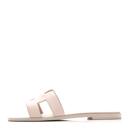 Hermes Box Calfskin Oran Sandals 39 Rose Pale 1 of 8