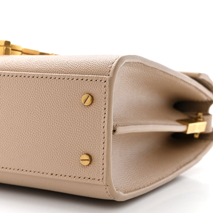 Saint Laurent Grain de Poudre Mini Classic Monogram Cassandra Top Handle Beige 10 of 10