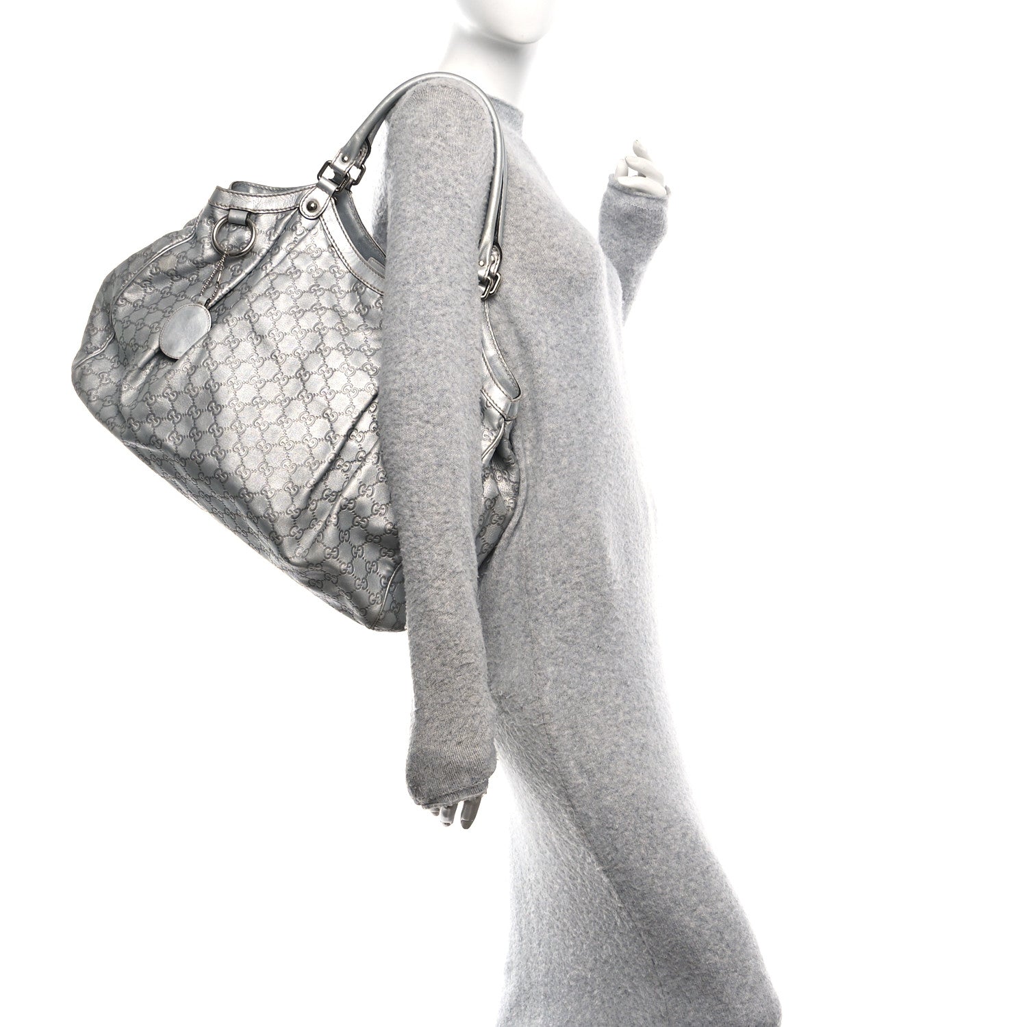 Gucci Guccissima Large Sukey Tote Silver 2 of 12