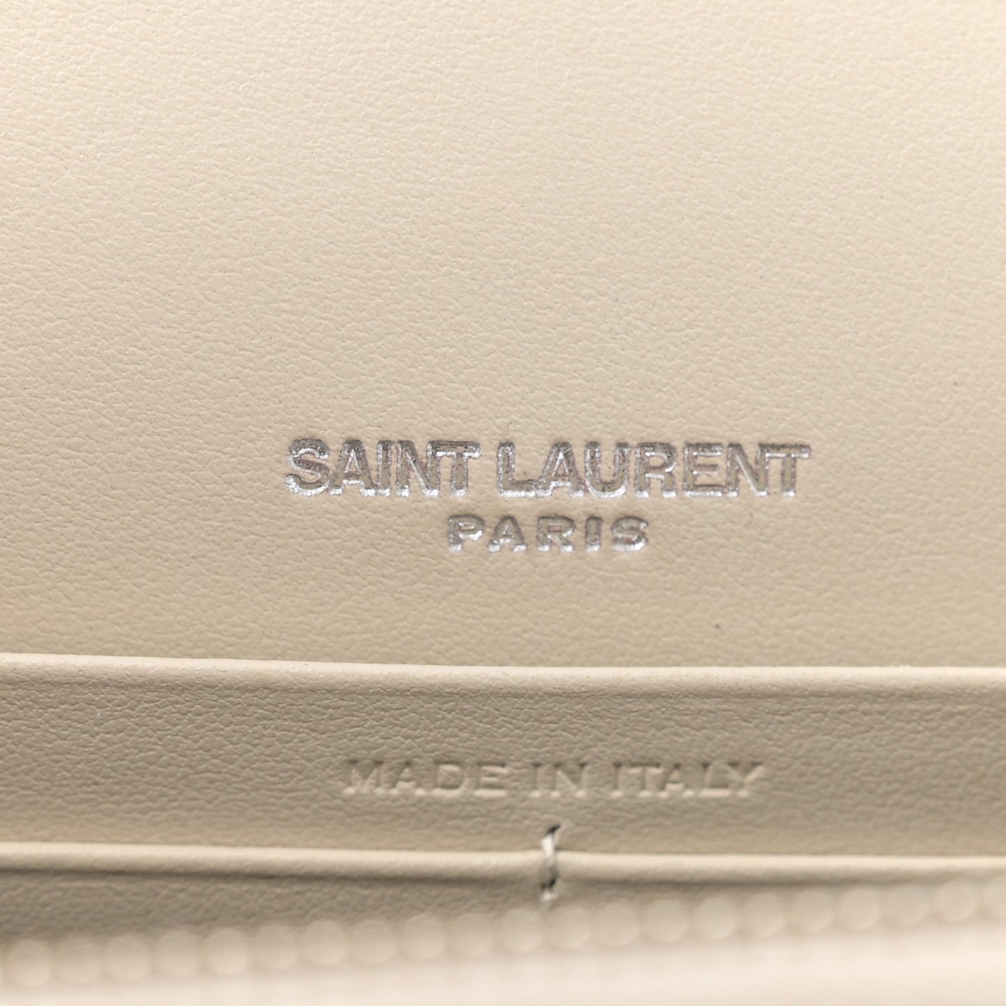 Calfskin Crocodile Embossed Kate Monogram Tassel Chain Wallet Crema Soft