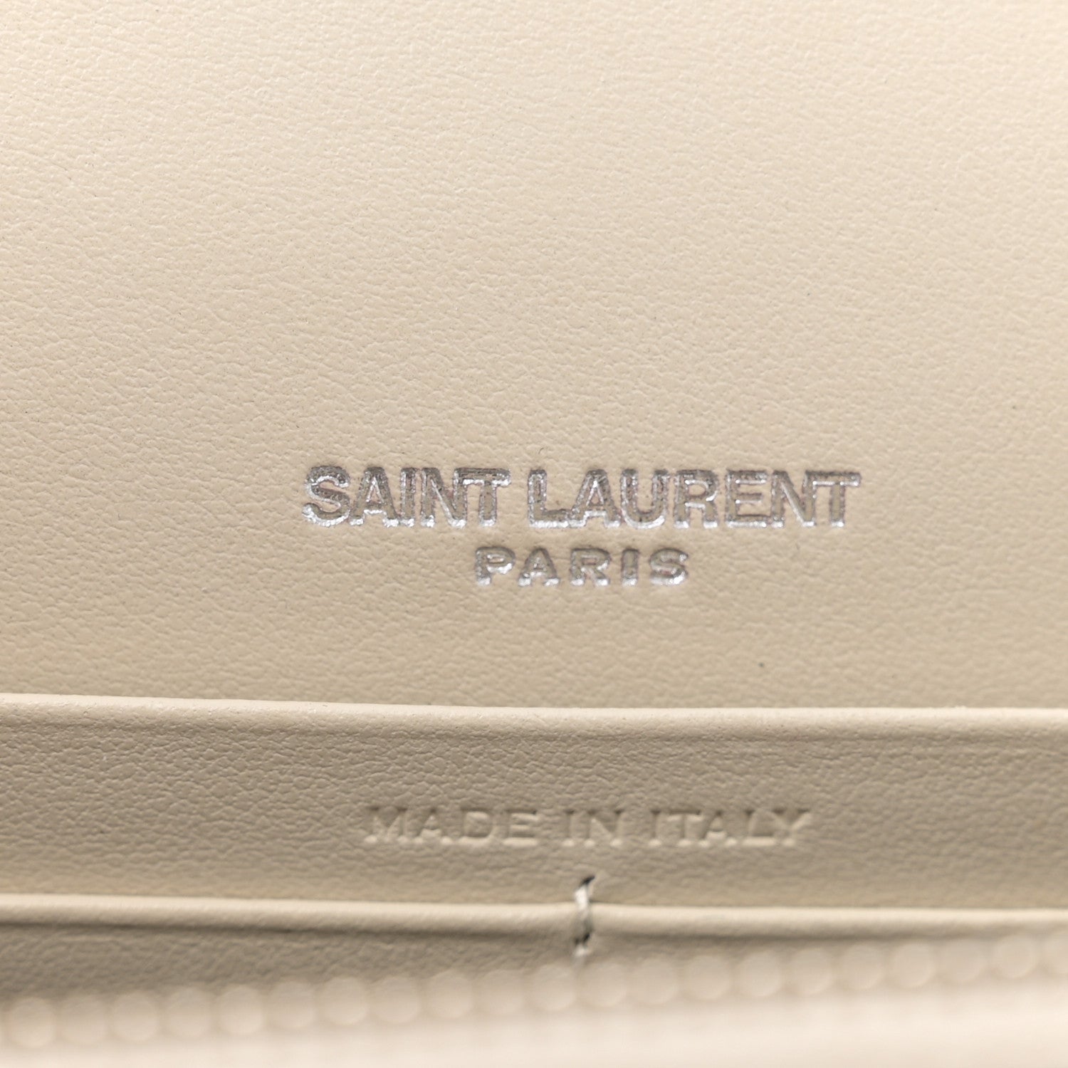 Saint Laurent Calfskin Crocodile Embossed Kate Monogram Tassel Chain Wallet Crema Soft 6 of 12