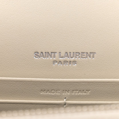 Saint Laurent Calfskin Crocodile Embossed Kate Monogram Tassel Chain Wallet Crema Soft 6 of 12