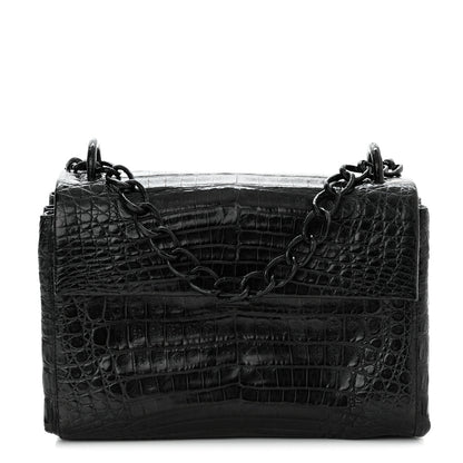 Nancy Gonzalez Crocodile Chain Flap Shoulder Bag Black 1 of 10