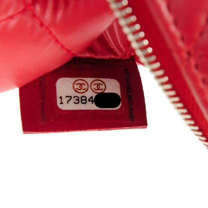 Chanel Lambskin Quilted Medium Cosmetic Case Red 7 of 7
