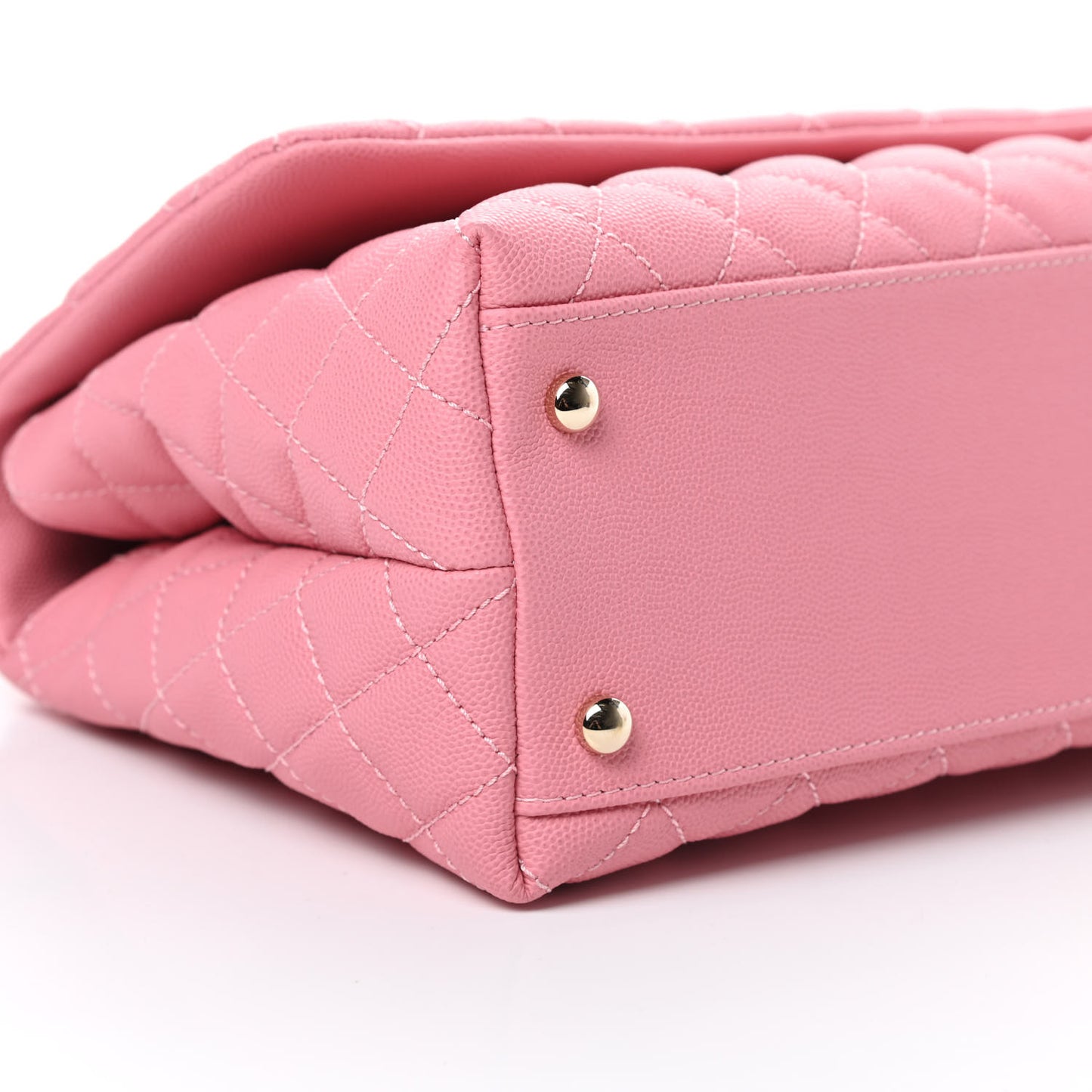 Caviar Quilted Small Coco Handle Flap Pink