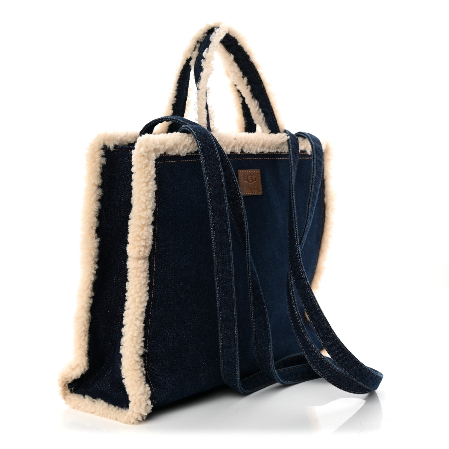 Telfar X UGG Denim Shearling Medium Shopping Bag Raw Denim 3 of 10