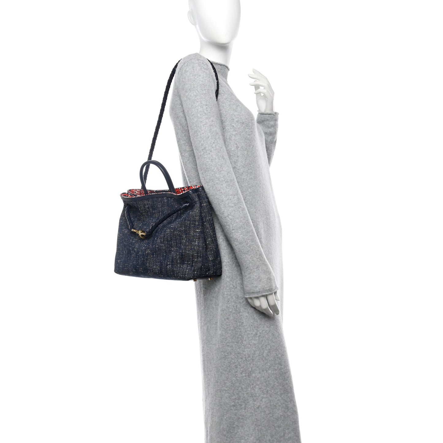Denim Andiamo Shoulder Bag Navy White Orange