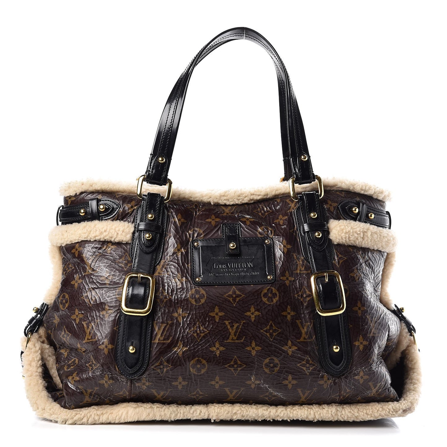 Patent Monogram Shearling Sac Thunder