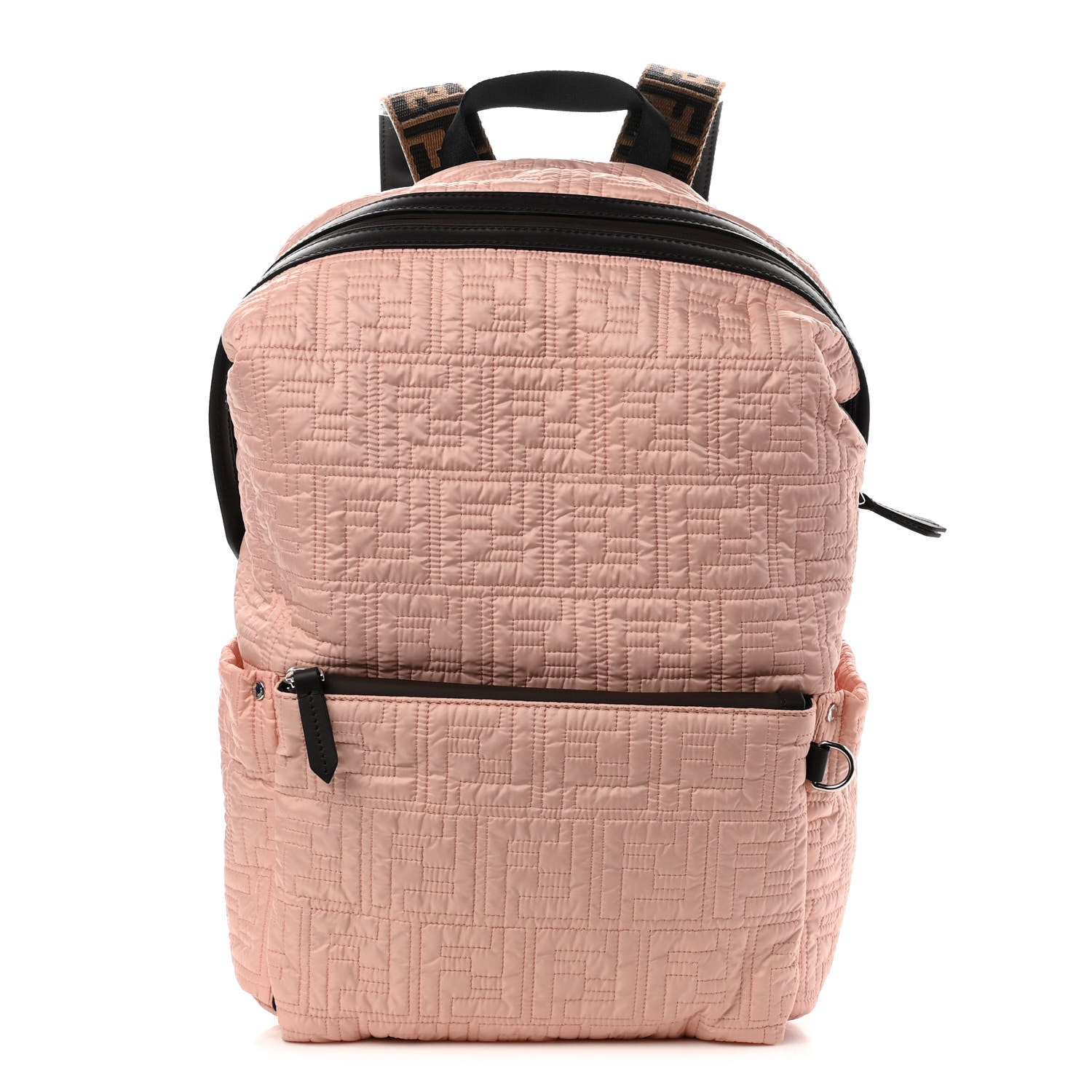 Fendi Nylon Fabric FF Embroidered Backpack Rosa Pink 1 of 9