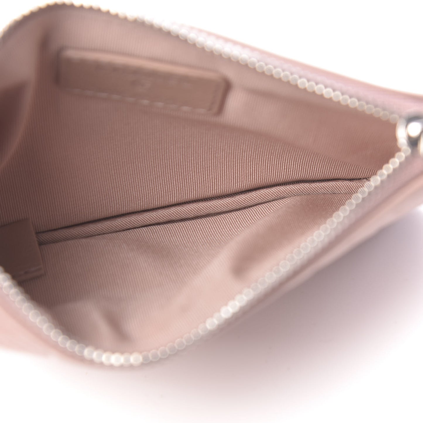 Goatskin Camellia Embossed Cosmetic Pouch Light Pink